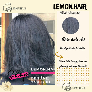 thuốc nhuộm tóc đen ánh xanh chì + tặng oxy trợ dưỡng - lemon.hair