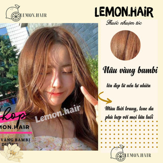 thuốc nhuộm tóc nâu vàng bambi + tặng oxy trợ dưỡng - lemon.hair