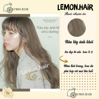 Thuốc nhuộm tóc Nâu tây Ánh Khói Lemon.hair+ tặng oxy trợ nhuộm