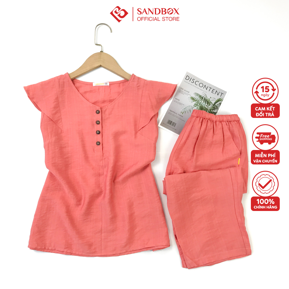 Đồ bộ nữ SANDBOX bộ mặc nhà chất Đũi cao cấp, thiết kế quần lửng, thanh lịch, trẻ trung BDL23001