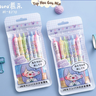 Bút gel MURA-8370 Young Girl mực đen [Taphoagaunho]