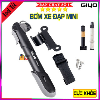 Bơm xe đạp thể thao mini cầm tay Giyo chính hãng cho van gạo pháp mỹ fv/av