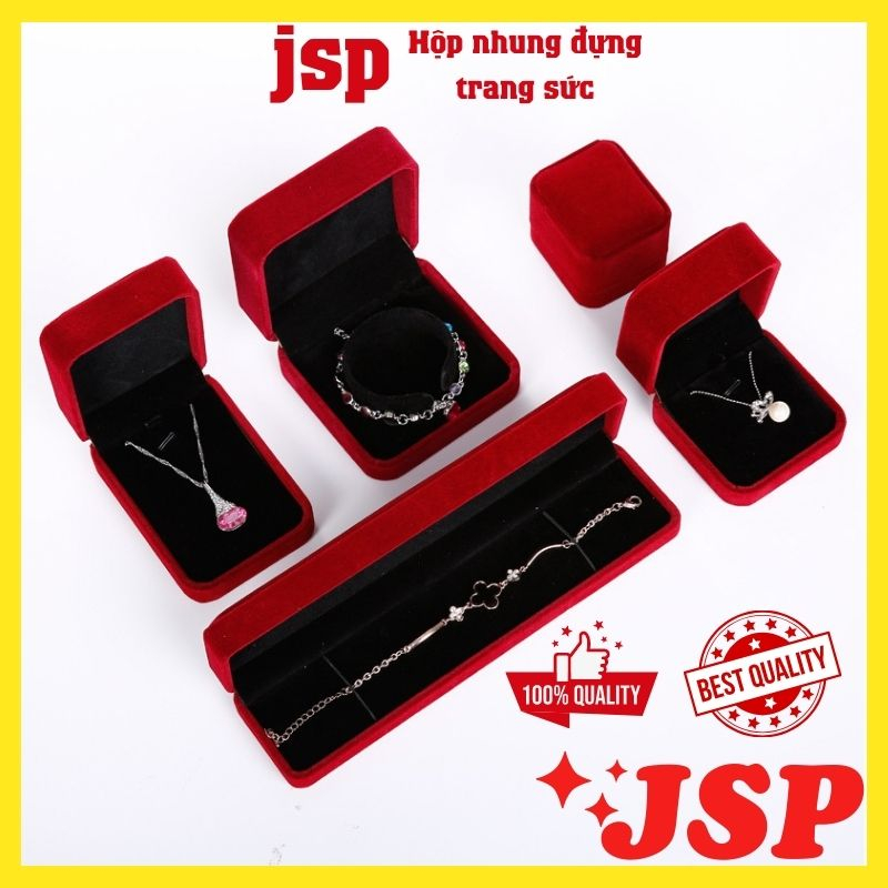 Hộp nhung đựng trang sức hộp đựng nhẫn cao cấp hộp dây chuyền vòng tay bông tai hộp nhẫn cưới JSP