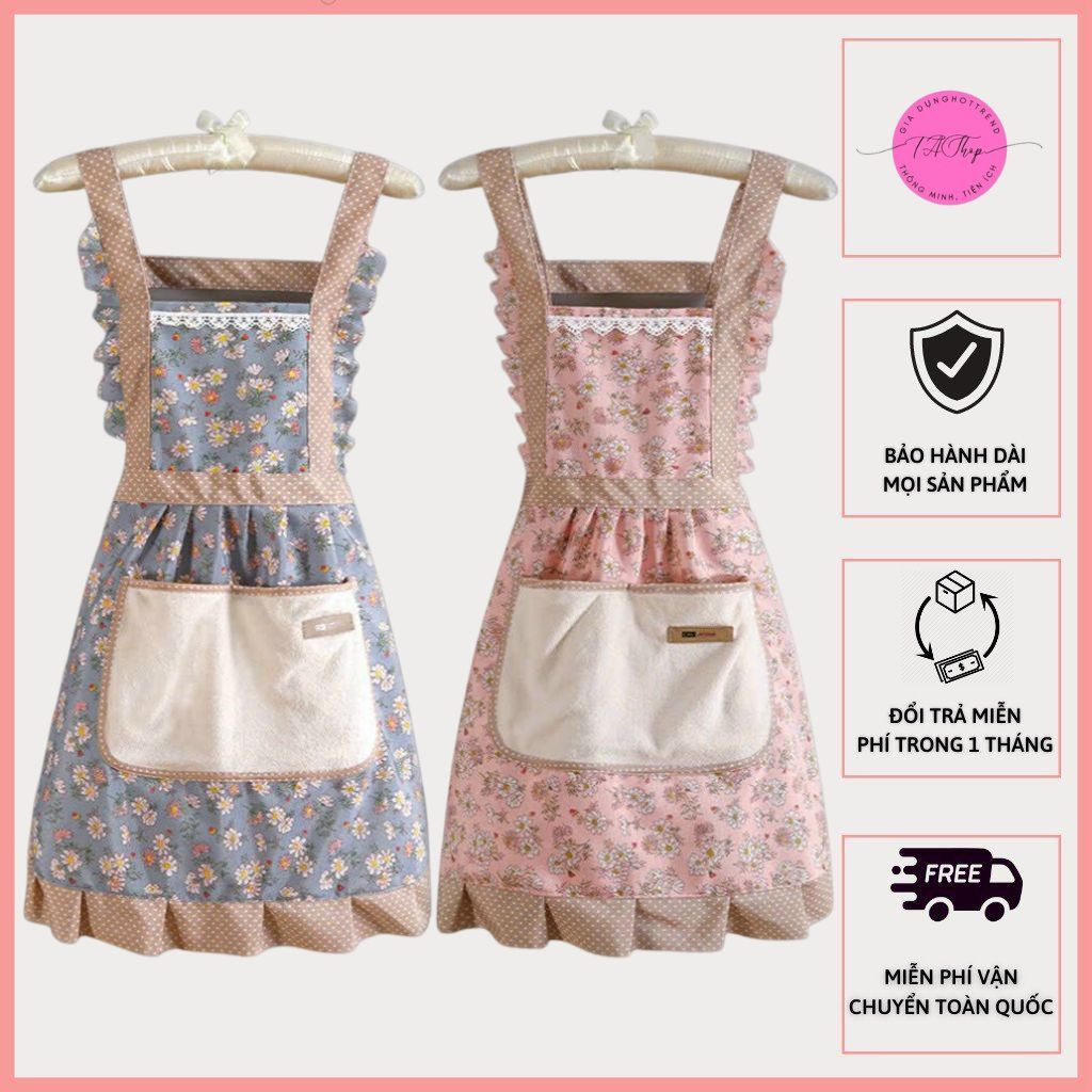 Tạp Dề Bằng Vải Canvas Thoáng Khí Phong Cách Phương Tây