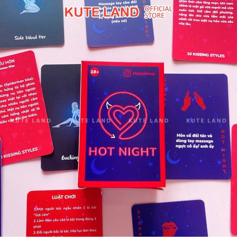 Bộ bài drinking game Hot Night STEPPI cho cặp đôi hẹn hò 73 lá