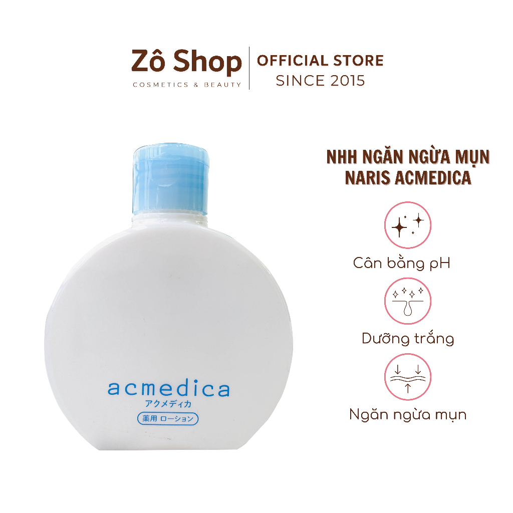 Nước Hoa Hồng Naris Acmedica Giảm Mụn, Dưỡng Trắng Naris Acmedica Acne Care Lotion 150ml