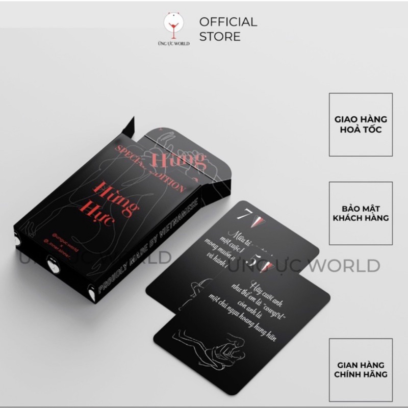 Bộ bài tình yêu Hừng Hực cho cặp đôi 57 lá gồm 52 lá tư thế và 5 lá đặc biệt, Board game 18 - Ừng Ực World
