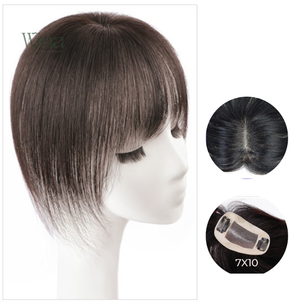 Mái Hói Phủ Đỉnh Mái Thưa Siêu Da 3D 7x10 Bằng Tóc Thật MH-916 | WinaWigs