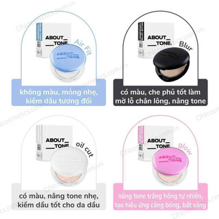 Phấn Phủ Nén About Tone Blur Limited Purple Edition, Glow, Air Fit Powder Pact 9g Duduhouse