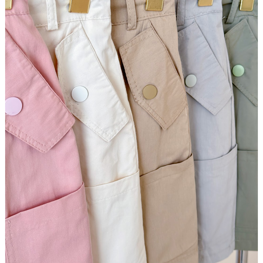 Chân váy LYRA chữ A 4 túi trước dây rút eo chất kaki trơn phong cách trẻ trung, năng động - CSYCN0148