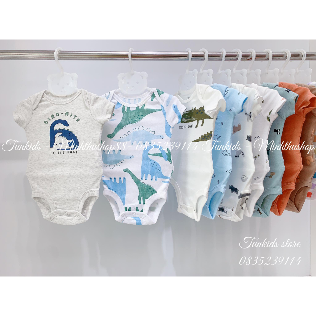 {Sz 12-18m} Bodysuit cotton Carterr body chip cộc tay xuất xịn cho bé trai