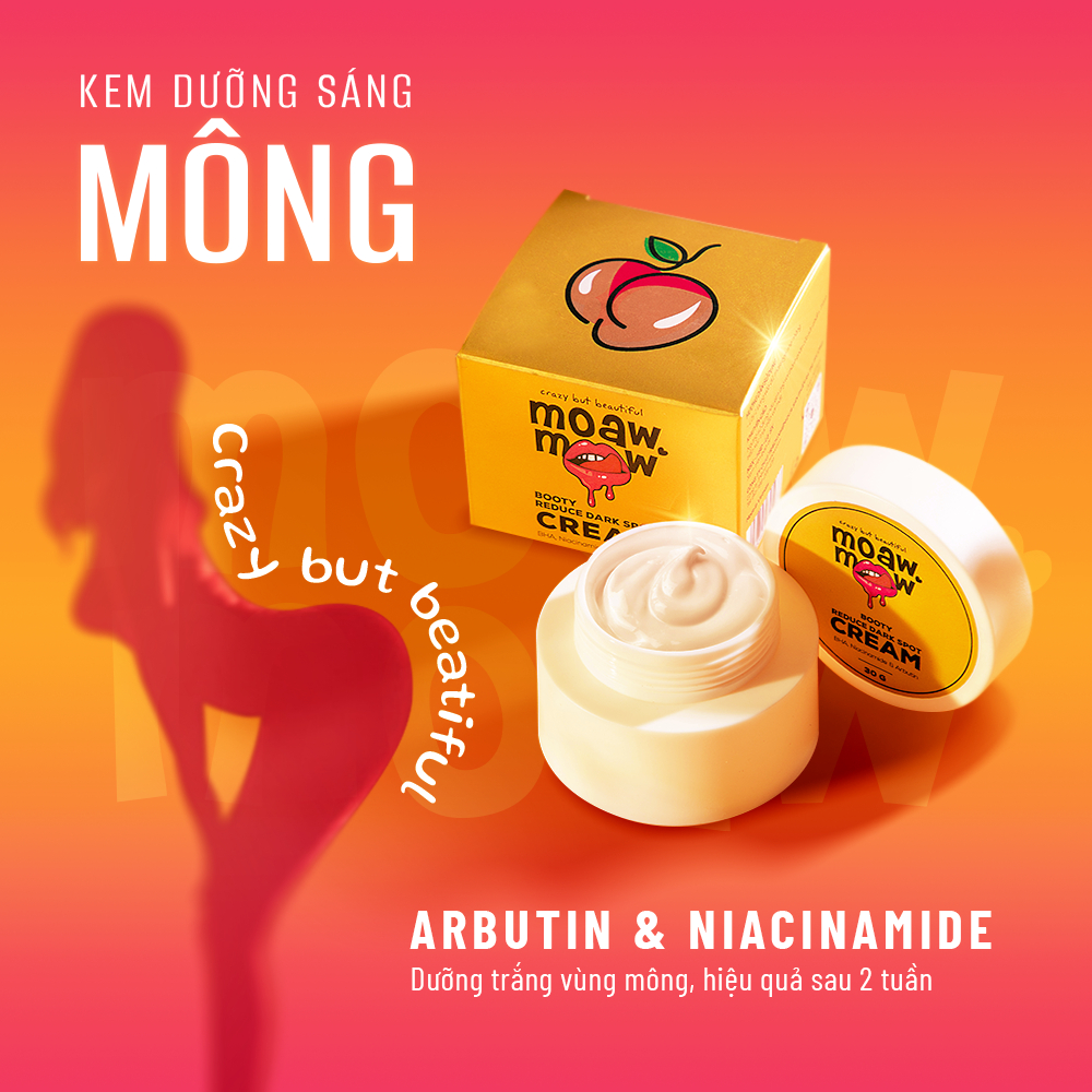 Liệu trình giảm thâm mông, sáng da vùng mông, ngừa rạn mông MOAW MOAW, hương nước hoa gợi cảm thơm lâu 60g