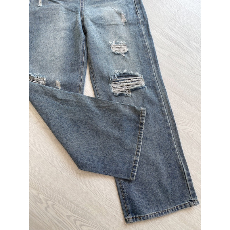 NEW IN - QUẦN JEANS SUÔNG TÚI RÁCH