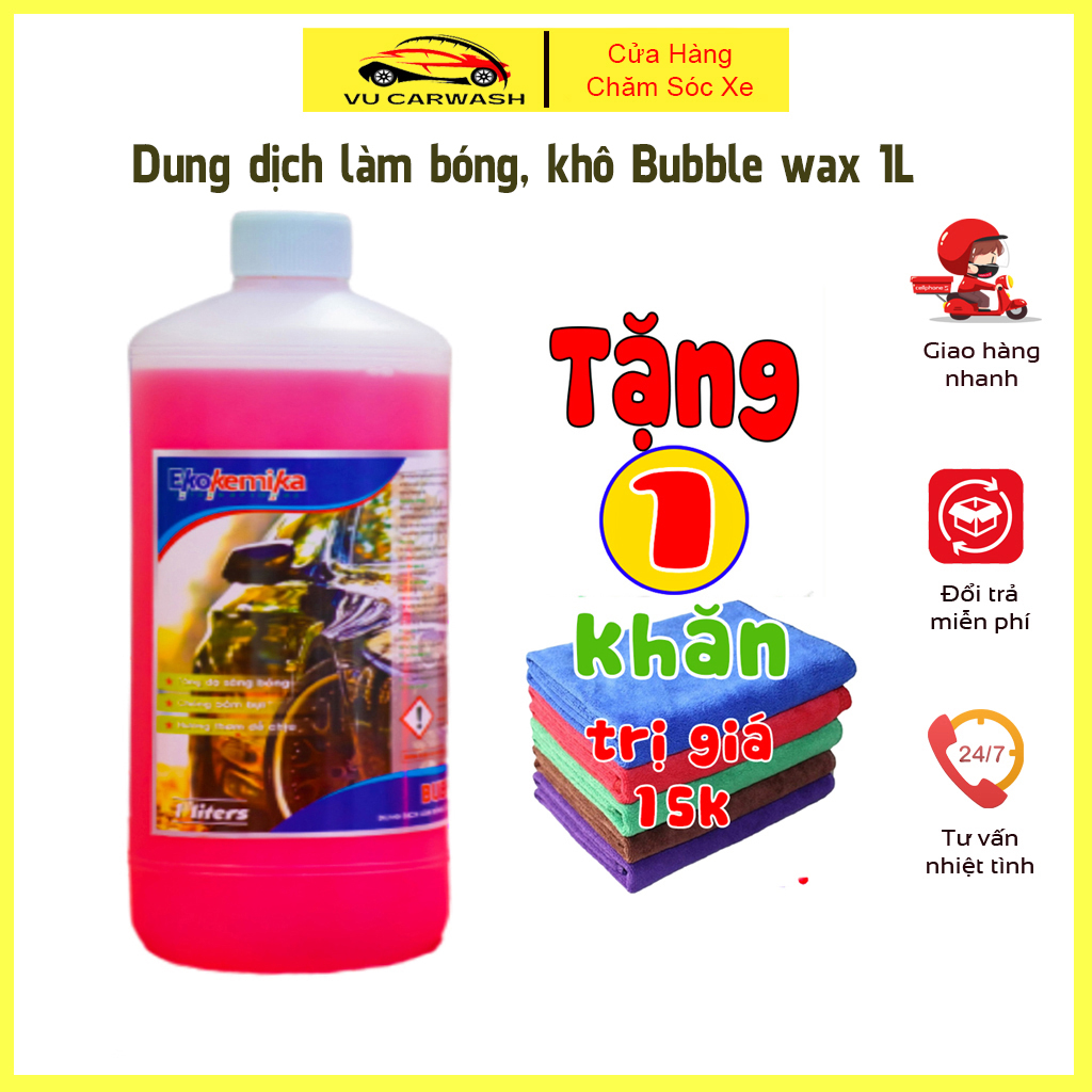Dung Dịch Làm Bóng và Bảo Vệ Sơn Xe, Ô tô Xe Máy Ekokemika Bulble Wax - 1L