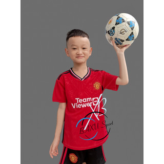 Áo bóng đá trẻ em người lớn clb mu đỏ 2024 - bộ quần áo bóng đá gia đình mu đỏ thun xịn 2024