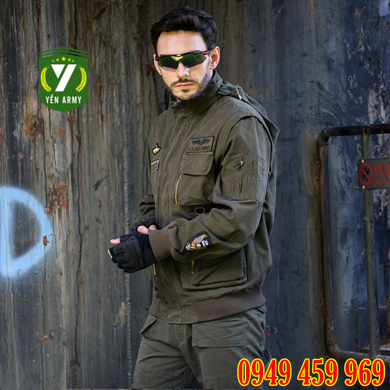 Áo Khoác Lính Nam - Áo Khoác Kaki Nam Túi Hộp Phong Cách Lính Mỹ - Mã AK1207