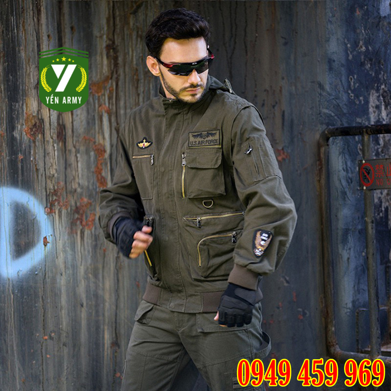 Áo Khoác Lính Nam - Áo Khoác Kaki Nam Túi Hộp Phong Cách Lính Mỹ - Mã AK1207