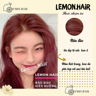 thuốc nhuộm tóc nâu đào + tặng oxy trợ dưỡng - lemon.hair