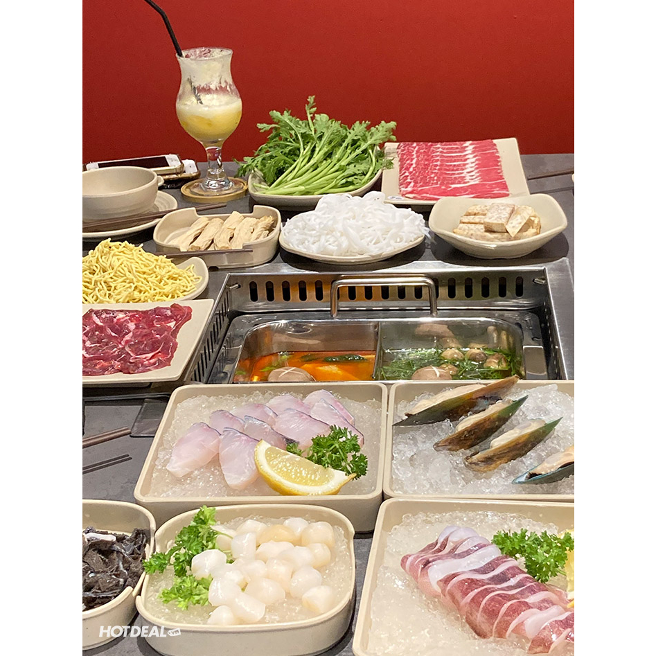 HCM [E-Voucher] 48 Hot Pot- Buffet Lẩu Bò Mỹ, Hải Sản Trung Hoa Cao Cấp