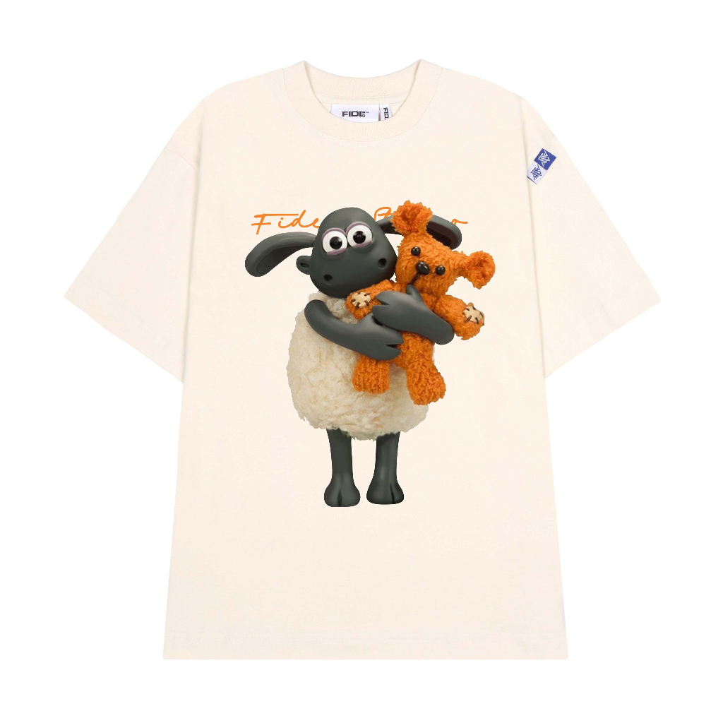 Áo thun FIDE Cừu Shaun, Áo phông trơn nam nữ cổ tròn unisex SHAUN 05