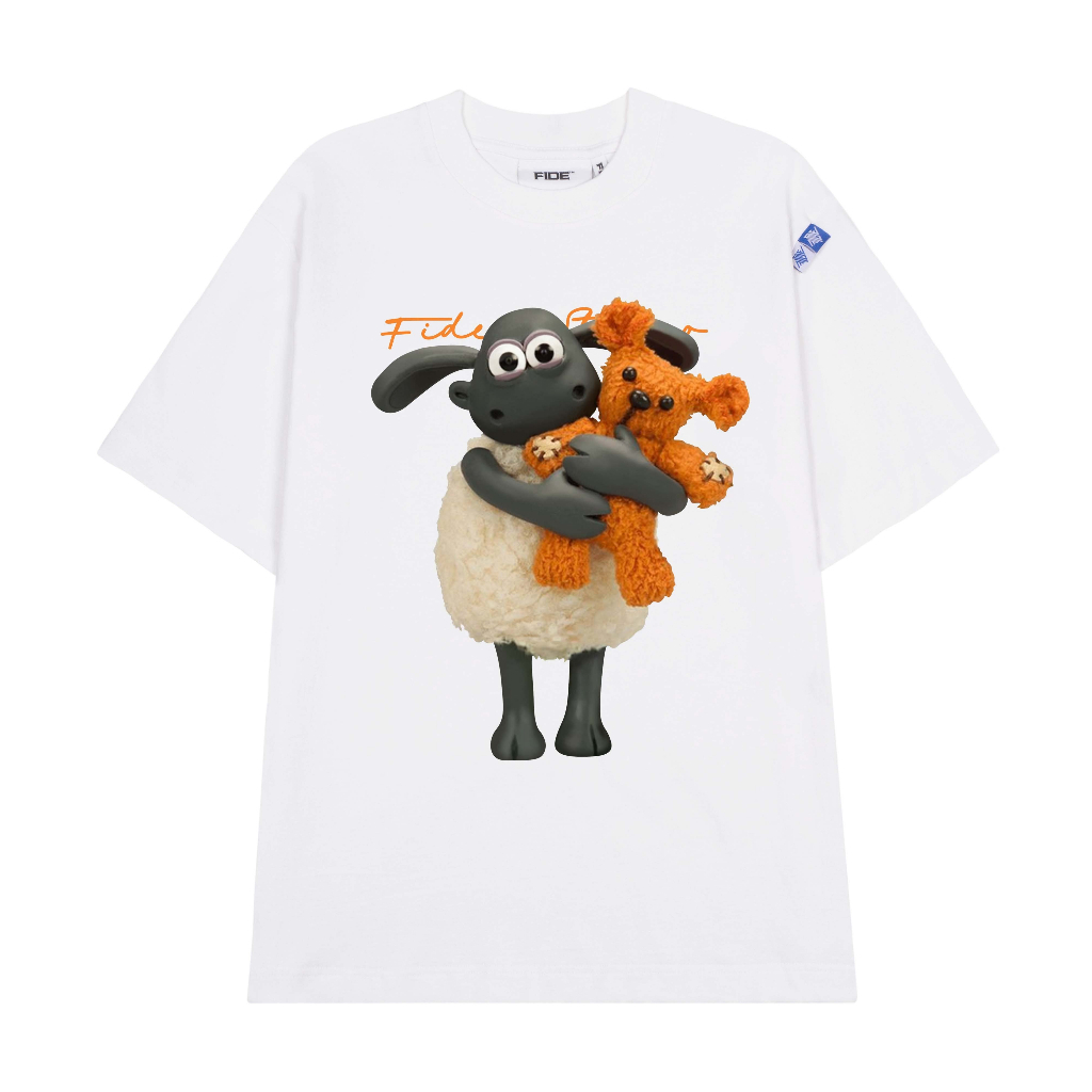 Áo thun FIDE Cừu Shaun, Áo phông trơn nam nữ cổ tròn unisex SHAUN 05
