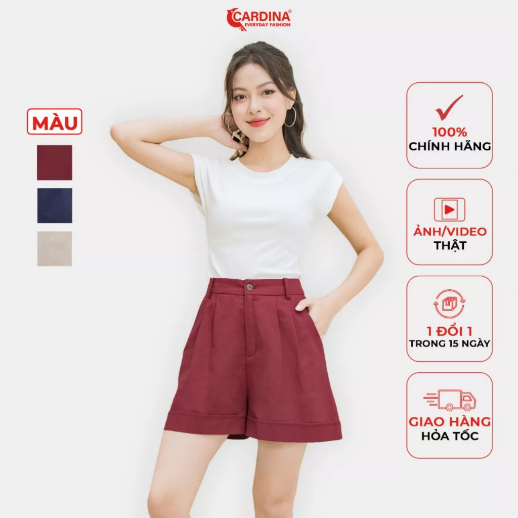 Quần Đùi Nữ 𝐂𝐀𝐑𝐃𝐈𝐍𝐀 Chất Linen Cao Cấp Dáng Chữ A Cạp Cao Trẻ Trung Phong Cách Thể Thao Trẻ Trung Năng Động 3QF18