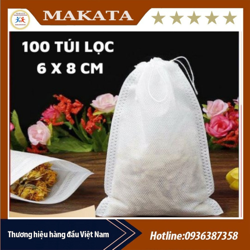 Túi lọc trà 6x 8 cm lọc vải có dây chất lượng cao,hàng sẵn có số lượng lớn tại kho