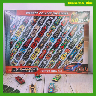 Bộ 50 xe ô tô đồ chơi mini cho bé, đồ chơi xe ô tô trẻ em có nhiều loại xe
