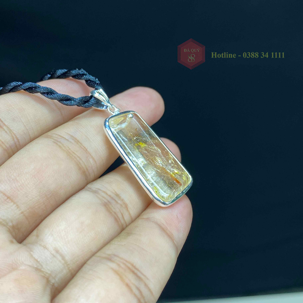 Mặt Dây Chuyền Đá TA Tóc Vàng Tự Nhiên Đeo Phong Thuỷ M03