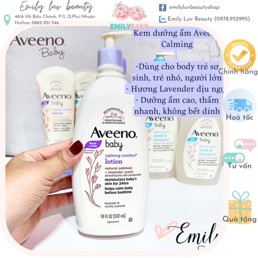 Kem dưỡng ẩm toàn thân cho bé Aveeno Baby 532ml