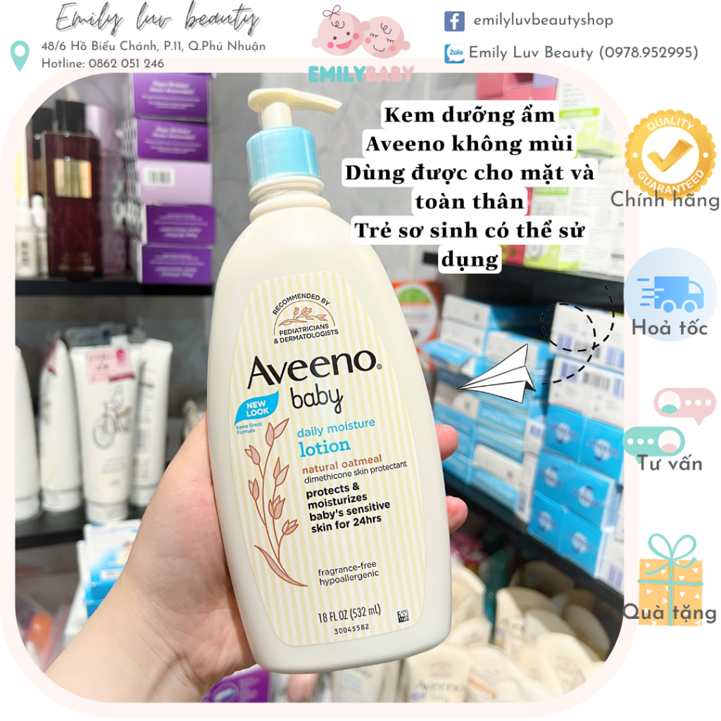 Kem dưỡng ẩm toàn thân cho bé Aveeno Baby 532ml
