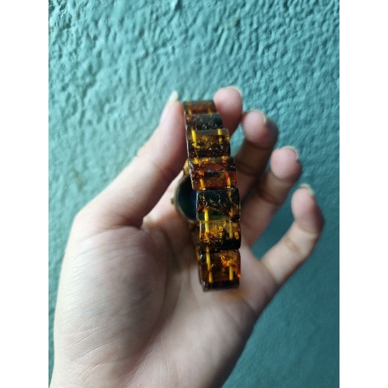 Đồng hồ nữ Buren nhật dây hổ phách amber