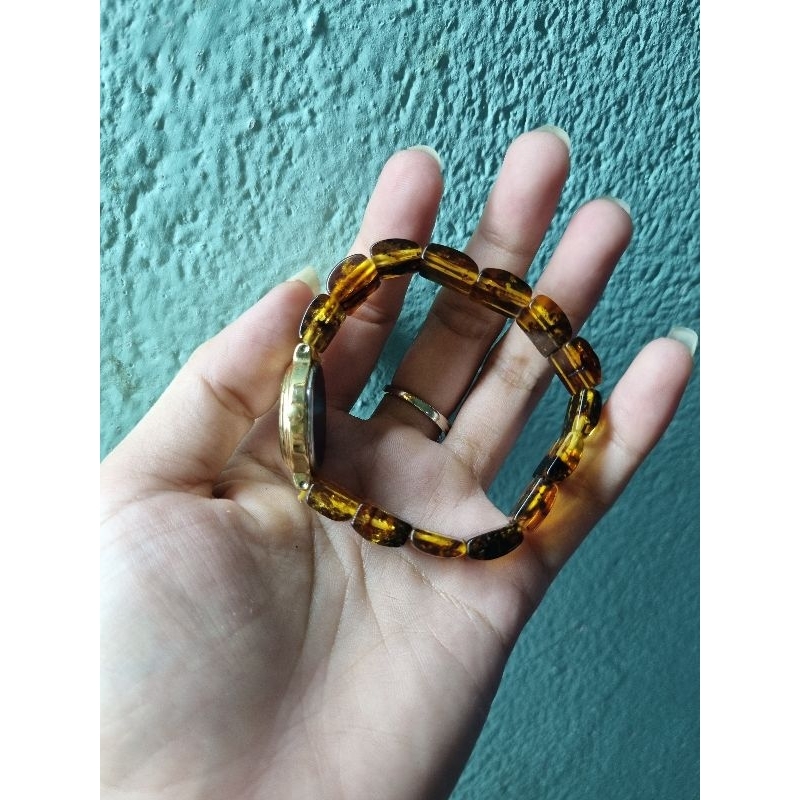 Đồng hồ nữ Buren nhật dây hổ phách amber