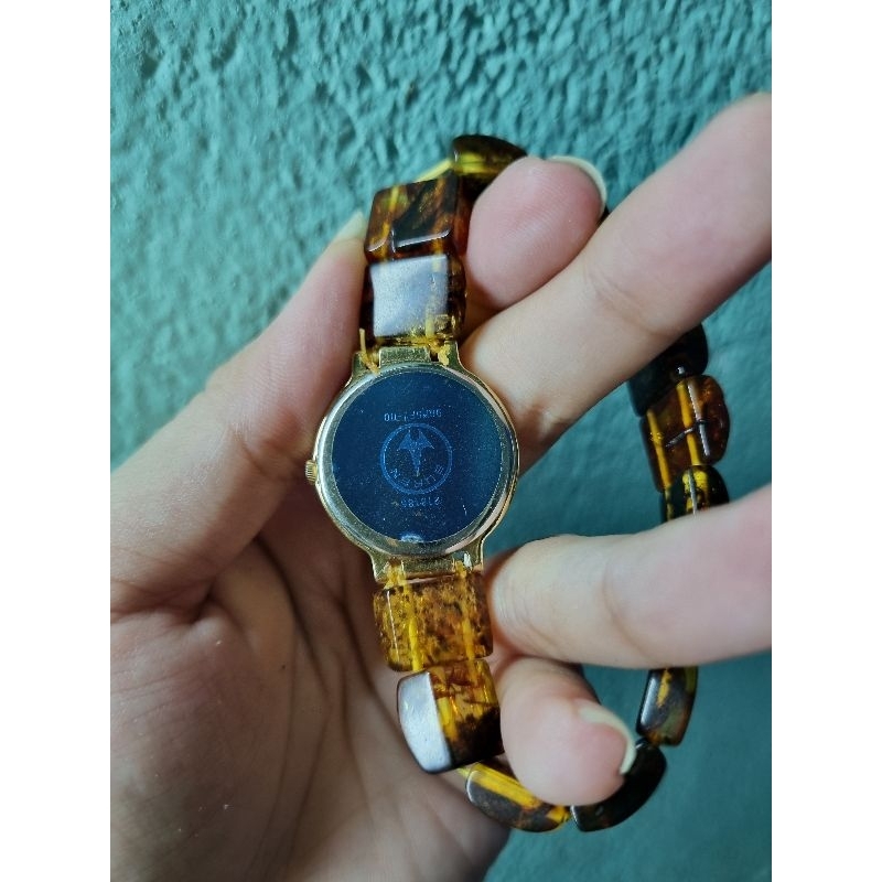 Đồng hồ nữ Buren nhật dây hổ phách amber