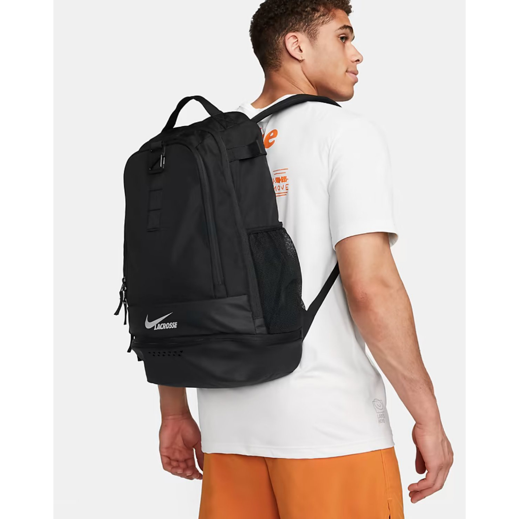 Balo thể thao Nike Zone Lacrosse Backpack Black, Balo laptop đi học đi làm đều tiện chất vải chống nước tốt