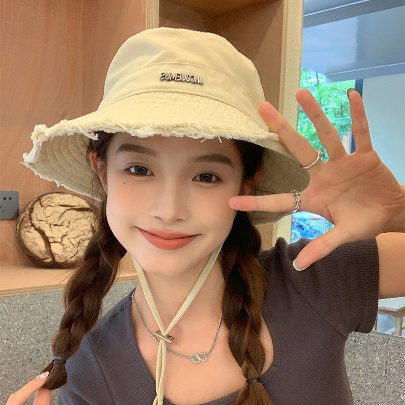 Mũ Bucket Mino Tai Bèo Viền Tua Rua Có Quai Đeo Phong Cách Hàn Quốc Unisex