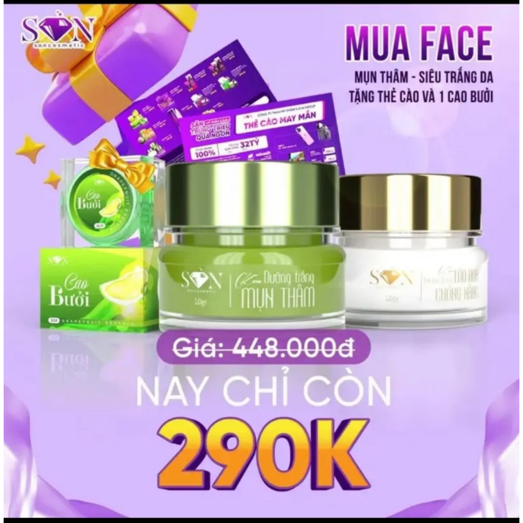 Combo Face SON - Combo Kem Face Mụn Thâm - Combo Giảm Nám Tàn Nhang SON GROUP