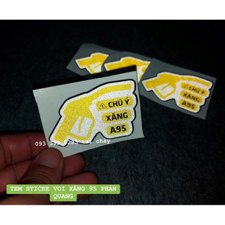 Tem sticker " vòi xang 95 " phản quang dán được nhiều vi trí
