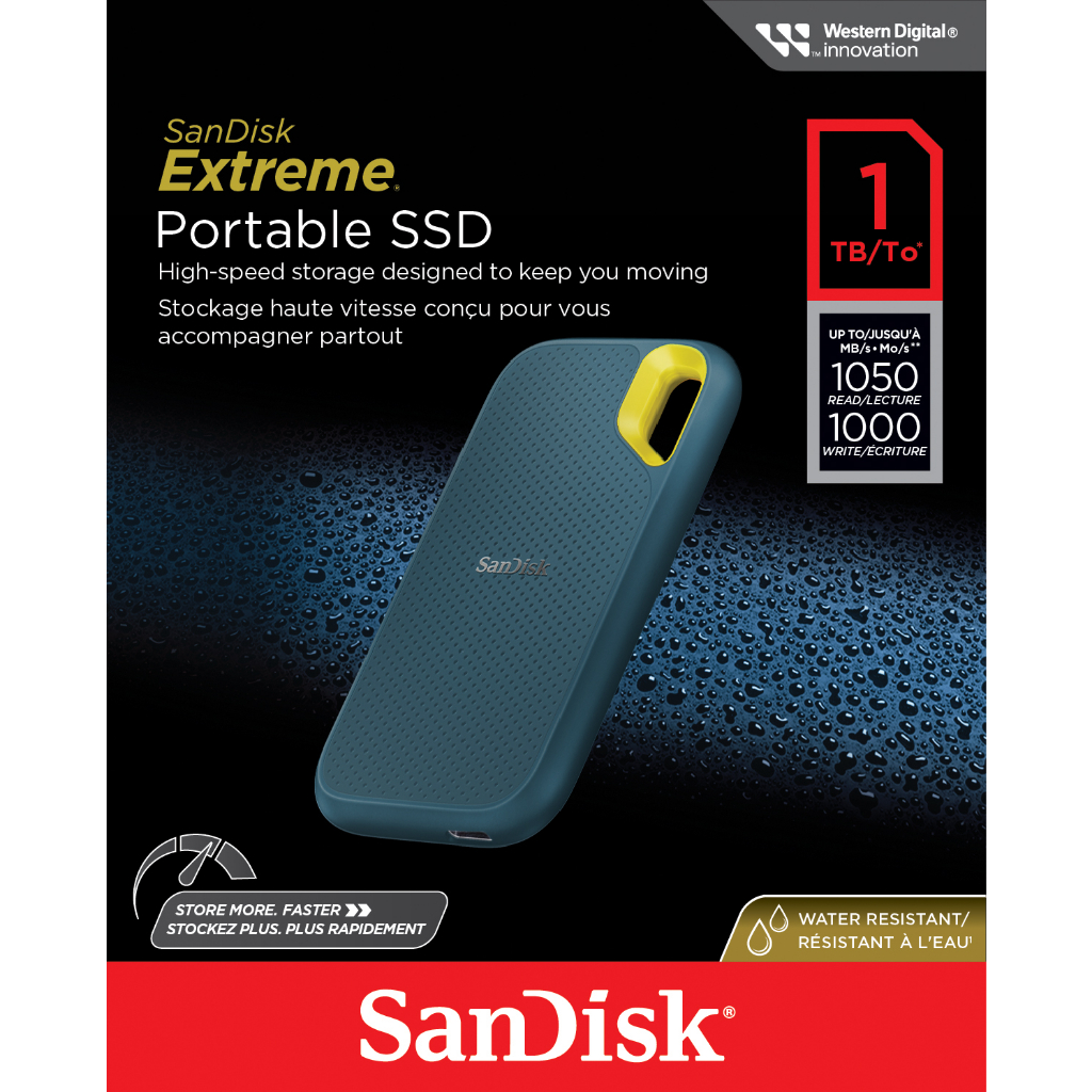 Ổ cứng di động External SSD SanDisk Extreme V2 E61 1TB cổng USB Type-C upto 1050MB/s (3 màu cá tính)