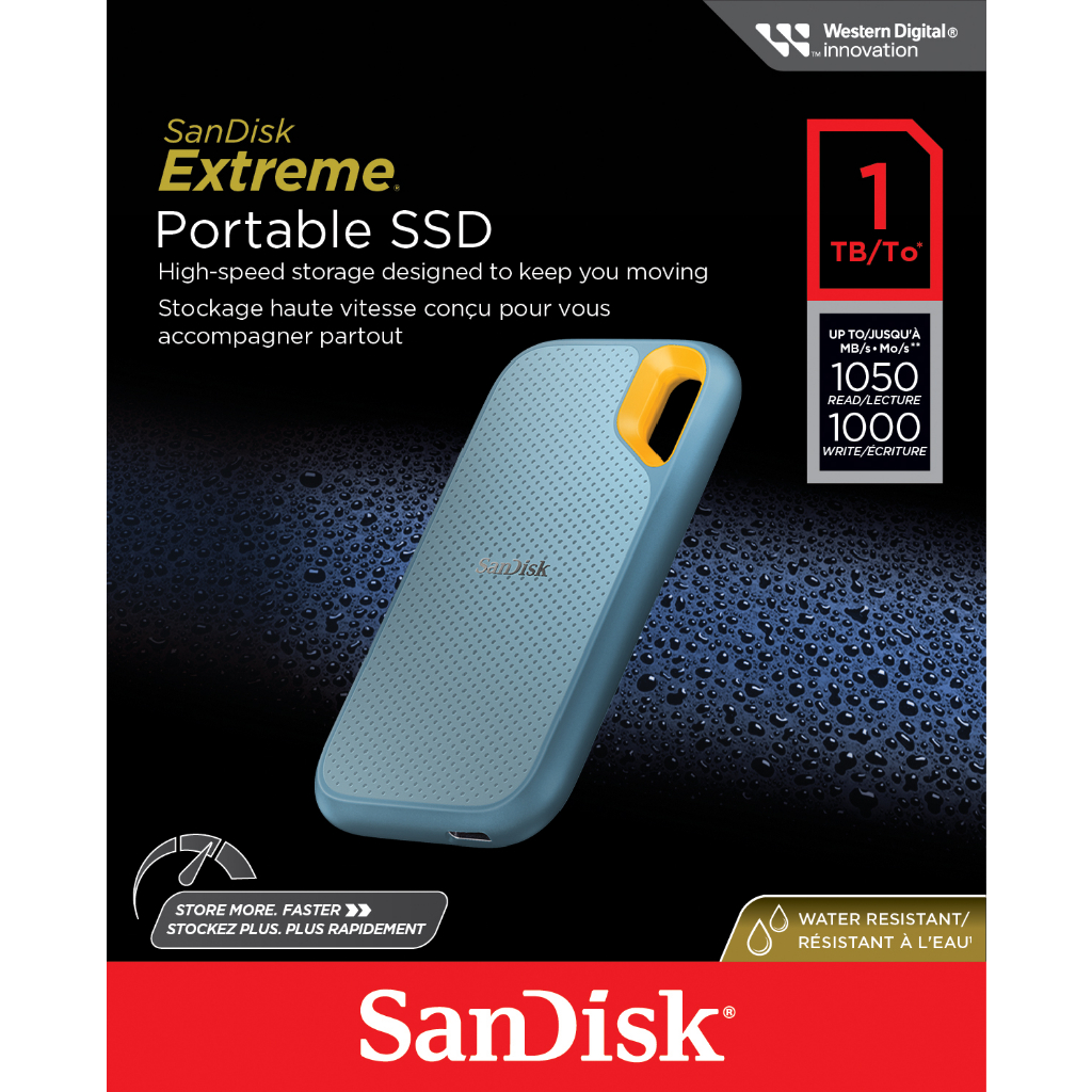 Ổ cứng di động External SSD SanDisk Extreme V2 E61 1TB cổng USB Type-C upto 1050MB/s (3 màu cá tính)