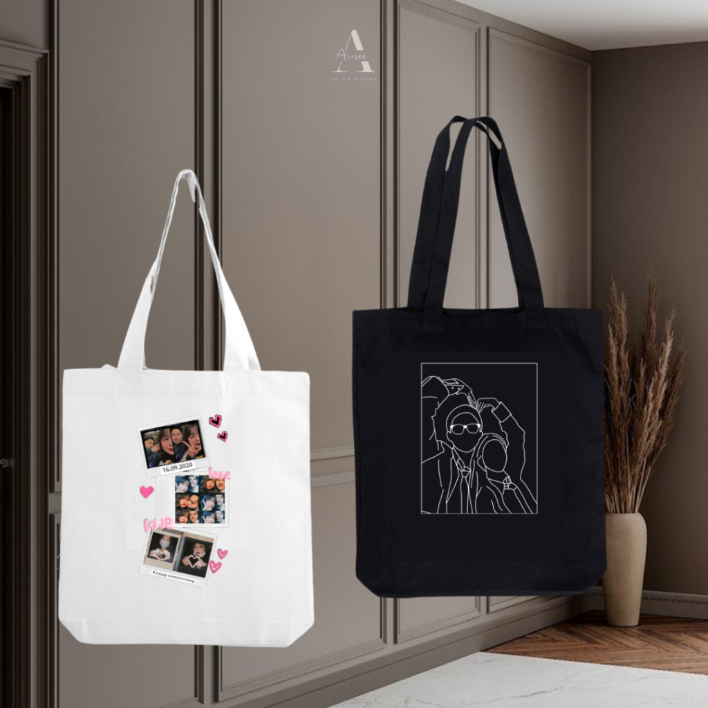 Aimee.inhn - Túi Tote bag In Theo Yêu Cầu - Túi đôi cùng người yêu - In Tên Riêng Theo Yêu Cầu - Kèm hộp tặng