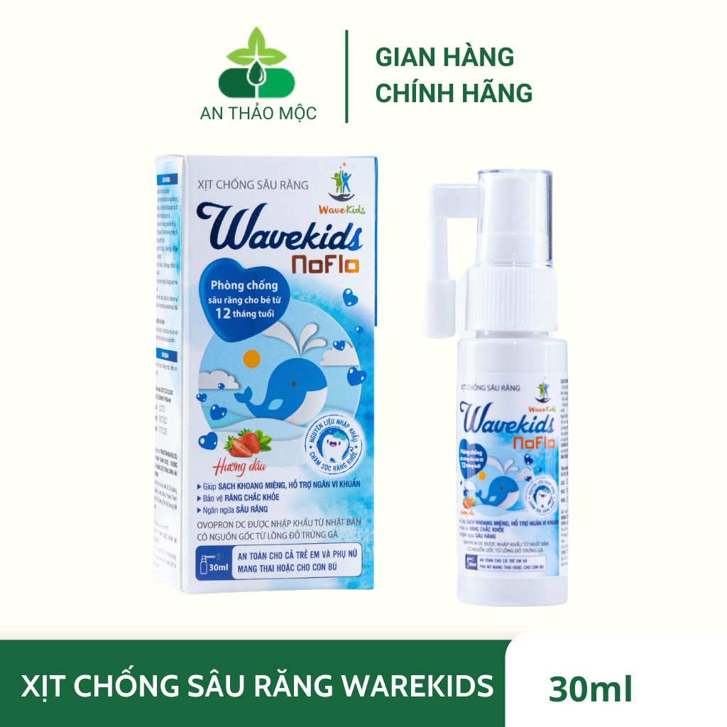 Wavekids NoFlo Xịt chống sâu răng ngăn ngừa vi khuẩn làm sạch khoang miệng bảo vệ răng chắc khỏe cho bé