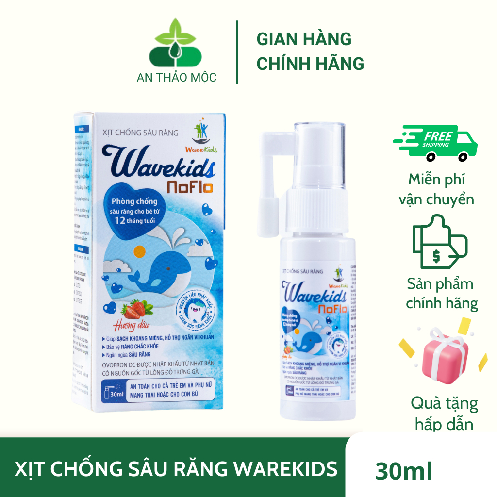 Wavekids NoFlo Xịt chống sâu răng ngăn ngừa vi khuẩn làm sạch khoang miệng bảo vệ răng chắc khỏe cho bé