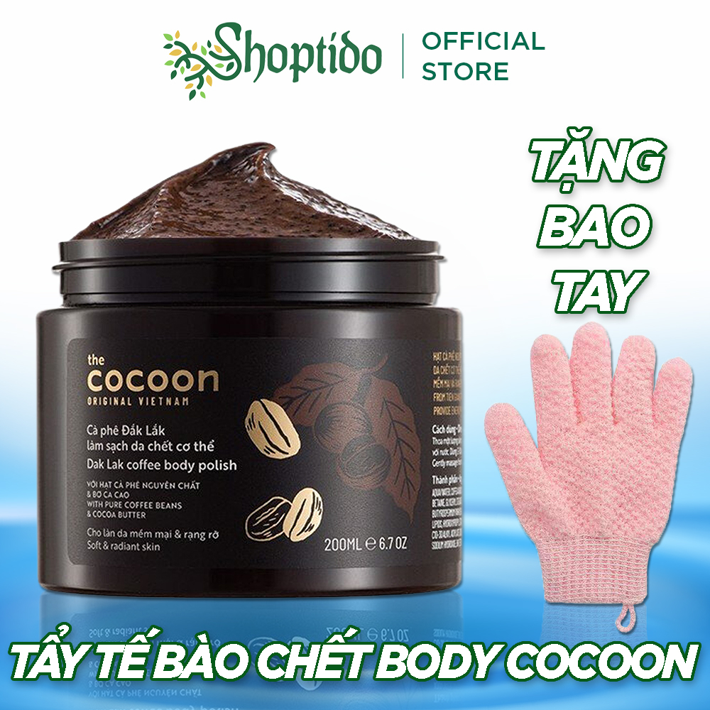 Tẩy da chết cafe Cocoon dưỡng da làm sạch da chết từ cà phê Đắk Lắk 200/600 ml NPP Shoptido