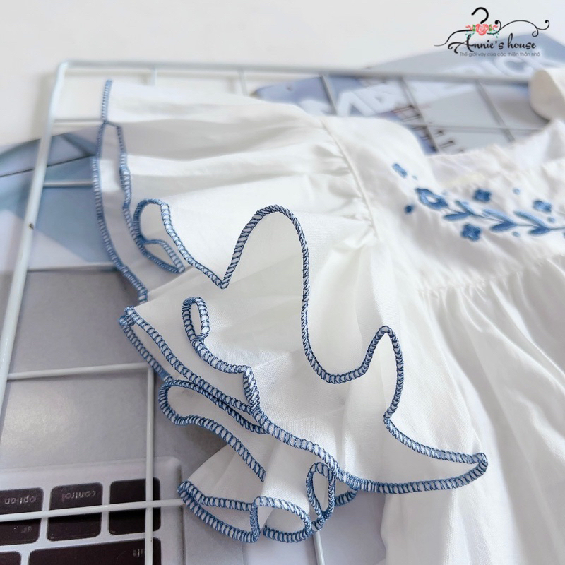 Đồ bộ bé gái Annie, set bộ áo trắng cho bé từ 9-32kg