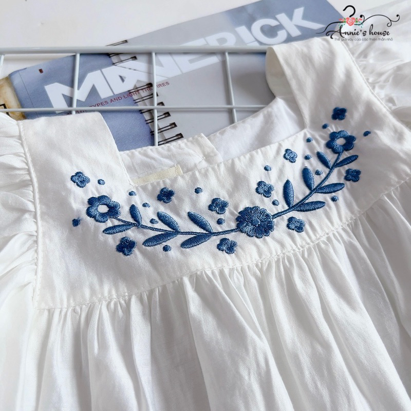 Đồ bộ bé gái Annie, set bộ áo trắng cho bé từ 9-32kg