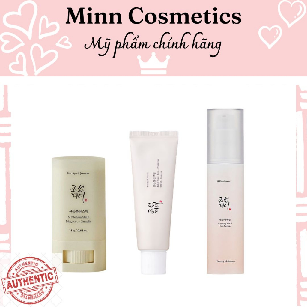 Kem Chống Nắng BEAUTY OF JOSEON Matte Sun Stick / Relief Sun / Ginseng Moist Sun Serum SPF50+ 18g