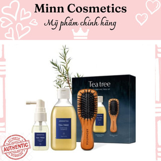 Bộ sản phẩm chăm sóc tóc kiềm dầu, giảm bết aromatica tea tree scalp purifying trial kit