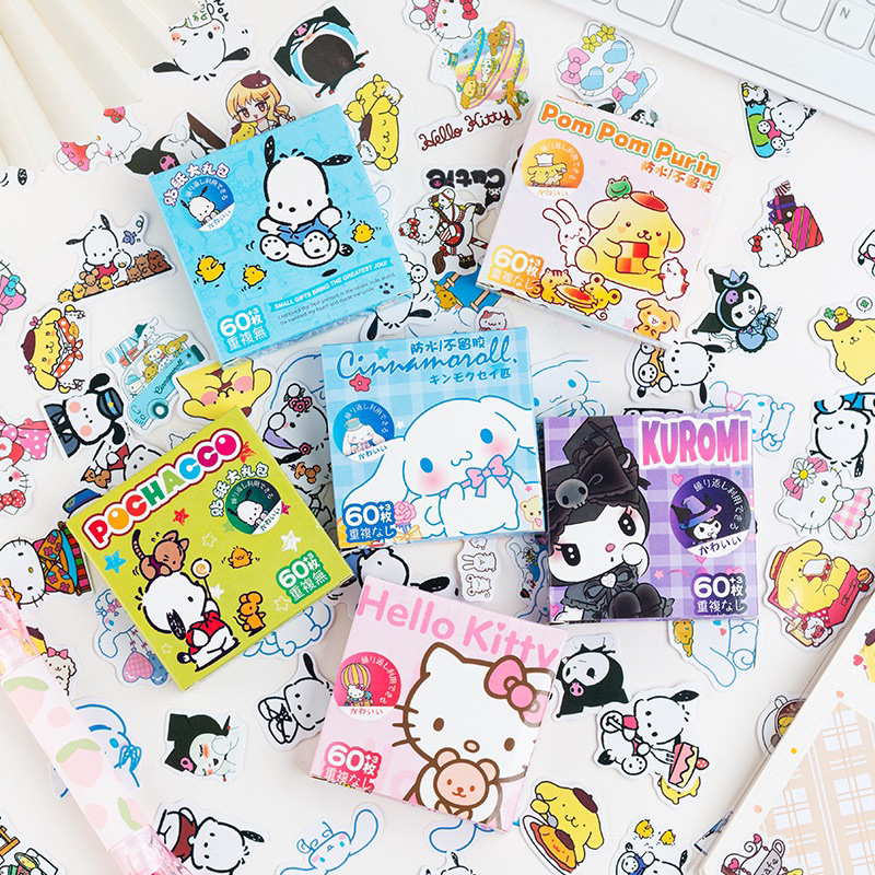 Hôp 60 sticker Sanrio dễ thương