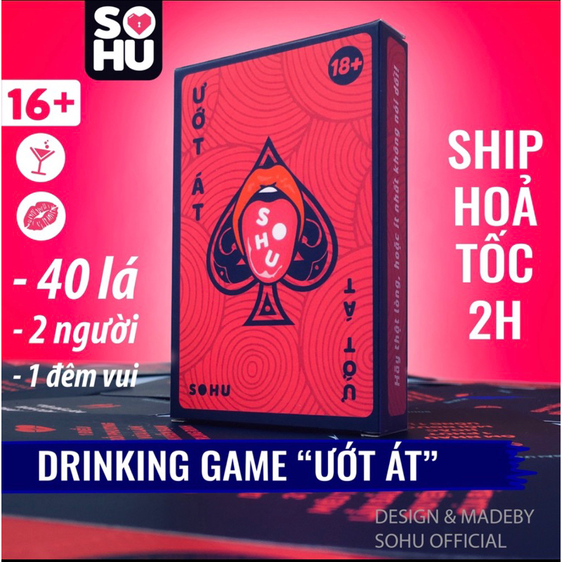 Bộ bài drinking game Ướt Át SOHU HCM cho cặp đôi hẹn hò, đi chơi 40 lá